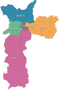 Mapa das Regiões de São Paulo
